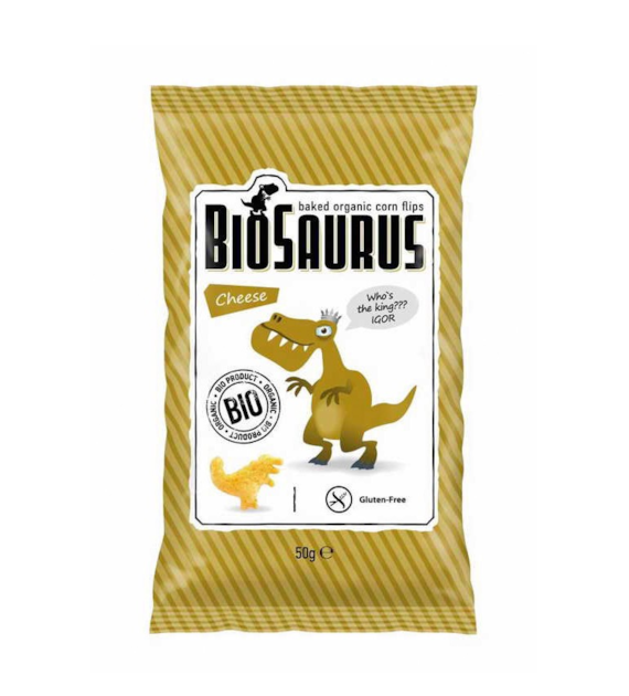 Chrupki kukurydziane bezglutenowe serowe 50g BIOSAURUS BIO