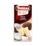 Czekolada biała z kokosem bez cukru 75g TORRAS