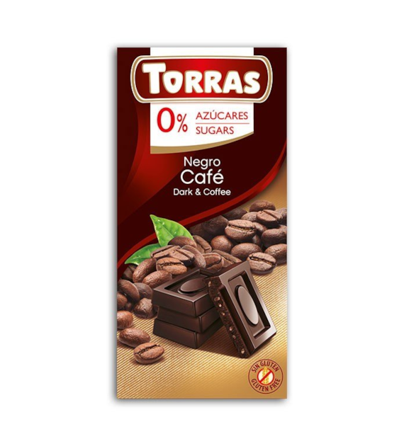 Czekolada gorzka z kawą bez cukru 75g TORRAS
