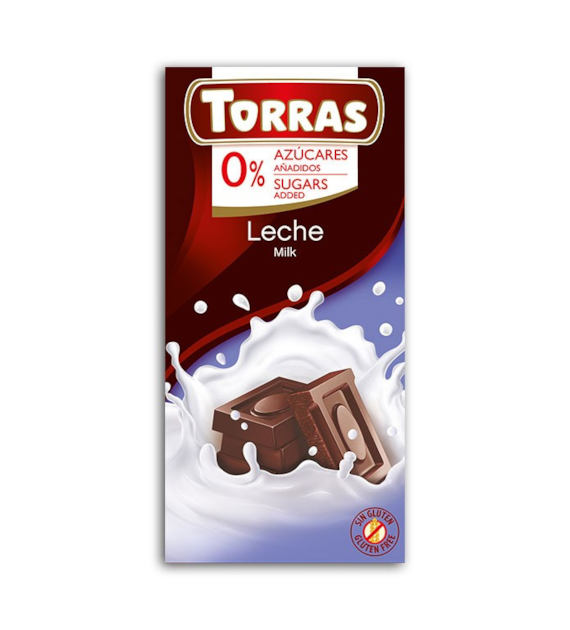 Czekolada mleczna bez cukru 75g TORRAS