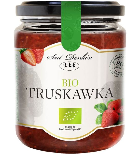 Dżem truskawkowy słodzony sokiem jabłkowym 260g SAD DANKÓW BIO