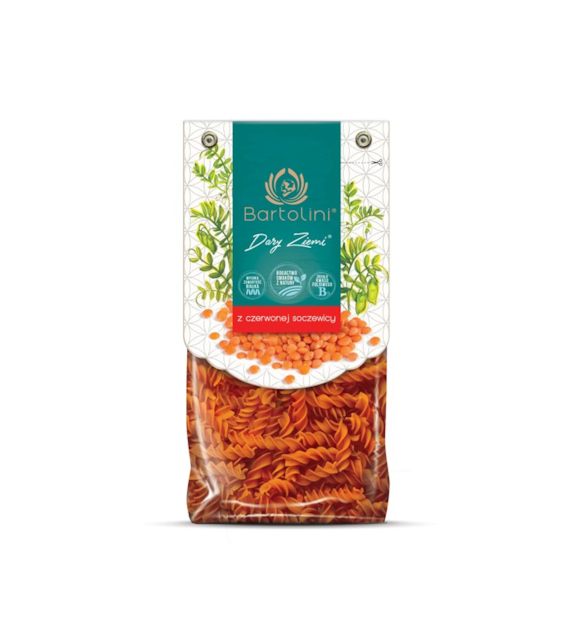 Makaron z czerwonej soczewicy świderki 250g BARTOLINI