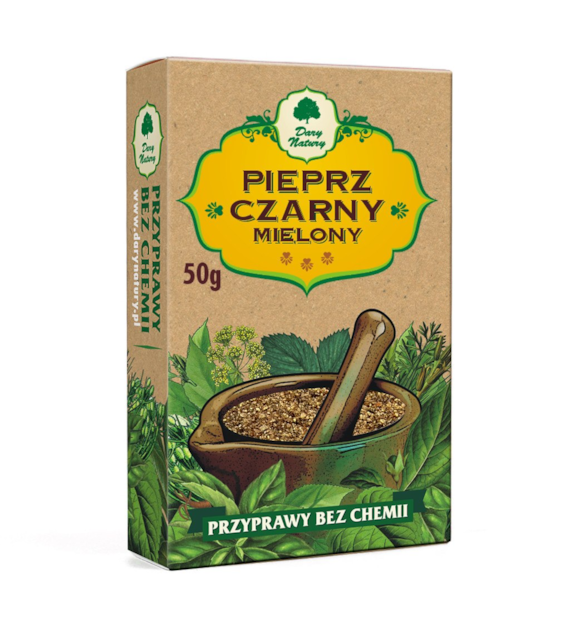 Pieprz czarny mielony 50g DARY NATURY