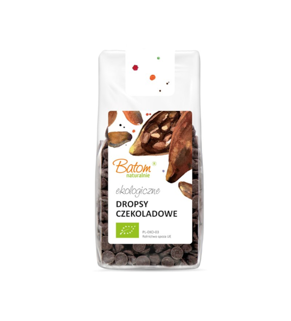 Kropelki dropsy czekoladowe 125g BATOM BIO