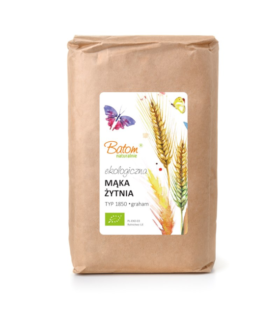 Mąka żytnia TYP 1850 graham 1kg BATOM BIO