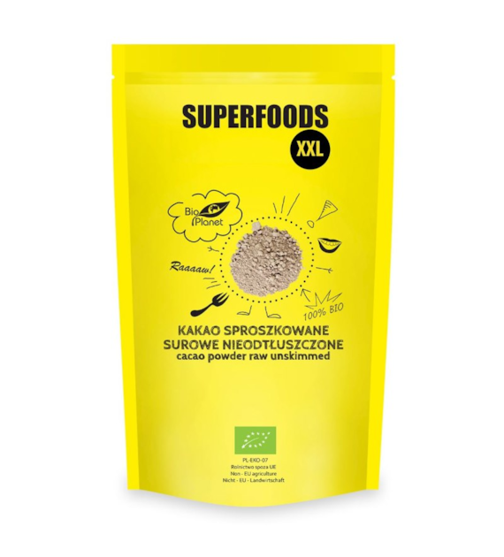 Kakao surowe nieodtłuszczone proszek 400g BIO PLANET SUPERFOODS BIO