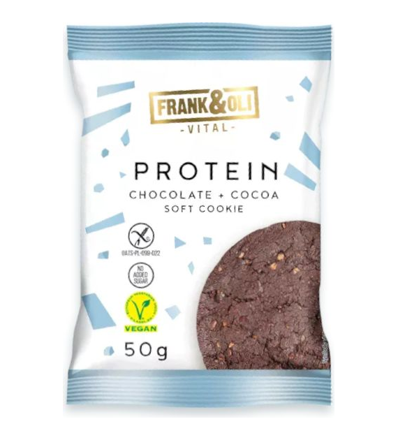 Miękkie ciasteczko proteinowe czekolada & kakao bez cukru 50g FRANK&OLI