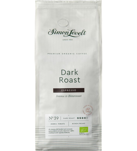 Kawa ziarnista mocno palona Espresso Dark Roast 500g SIMON LÈVELT BIO