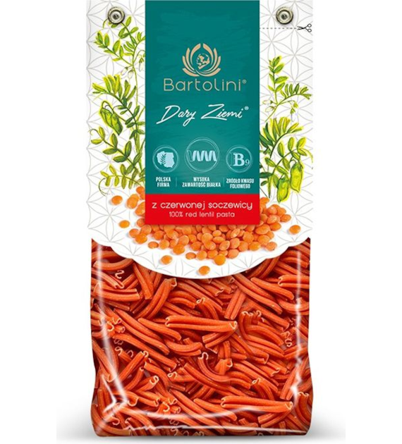 Makaron z czerwonej soczewicy warkocz 250g BARTOLINI