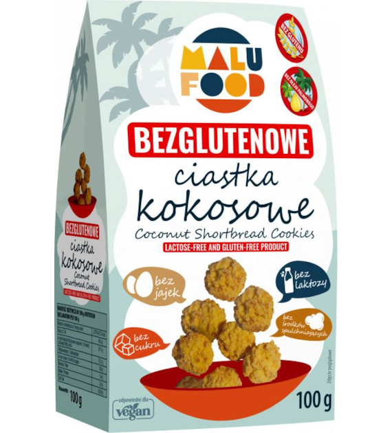 Ciastka kruche kokosowe 100g MALUFOOD