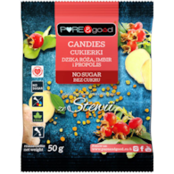 Cukierki landrynki dzika róża imbir propolis bez cukru 50g PURE&GOOD