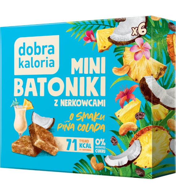 Mini batoniki z nerkowcami Piña colada bez cukru 102g DOBRA KALORIA