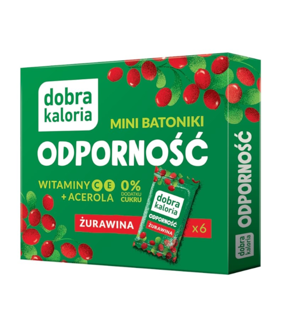 Mini batoniki Odporność z żurawiną bez cukru 102g DOBRA KALORIA