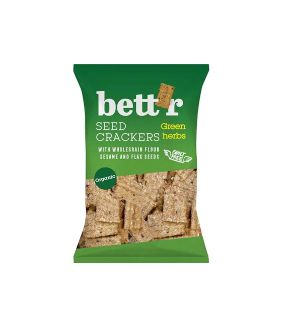 Krakersy pełnoziarniste Sezam & Len & Cząber 150g BETTR BIO