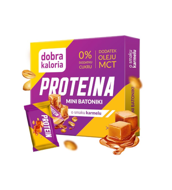 Mini batoniki proteinowe karmelowe niskie IG bez cukru 102g DOBRA KALORIA