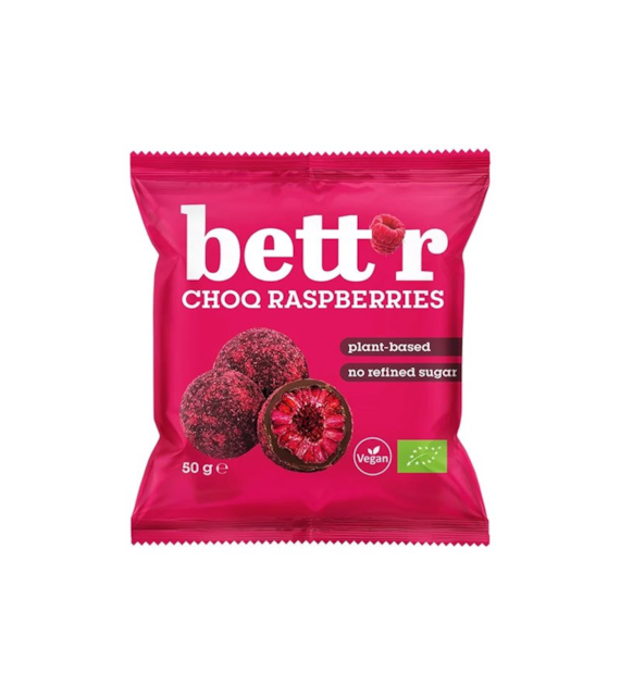 Maliny liofilizowane w czekoladzie 50g BETTR BIO