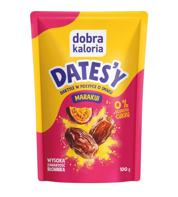 Daktyle w posypce marakui bez cukru 100g DOBRA KALORIA