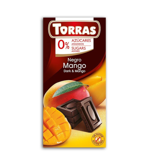Czekolada gorzka z mango bez cukru 75g TORRAS