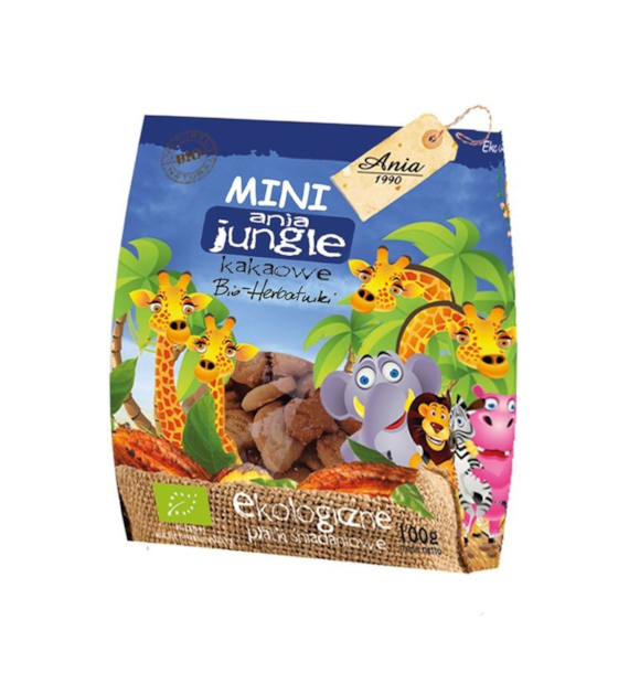 Herbatniki kakaowe Mini Jungle 100g ANIA BIO