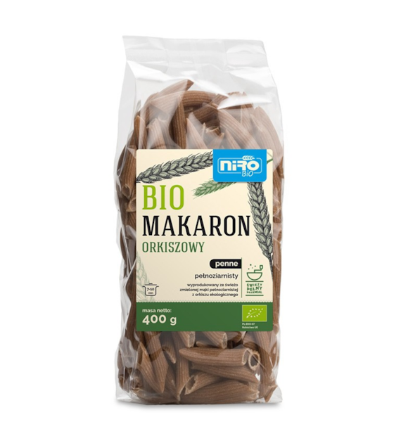 Makaron orkiszowy pełnoziarnisty rurki / penne 400g NIRO BIO