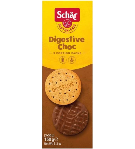 Ciastka kruche pełnoziarniste z czekoladą bezglutenowe 150g SCHAR