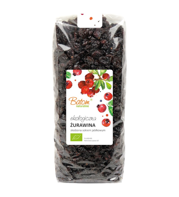 Żurawina słodzona sokiem jabłkowym 1kg BATOM BIO