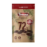 Kropelki / dropsy czekoladowe 72% kakao bez cukru 1kg TORRAS