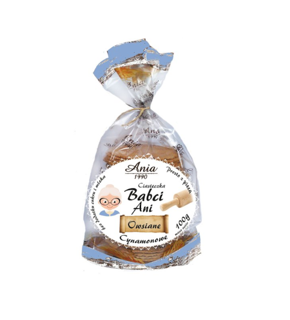 Ciasteczka owsiane Babci Ani cynamonowe bez cukru 100g ANIA