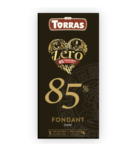 Czekolada KETO gorzka 85% bez cukru 100g TORRAS ZERO