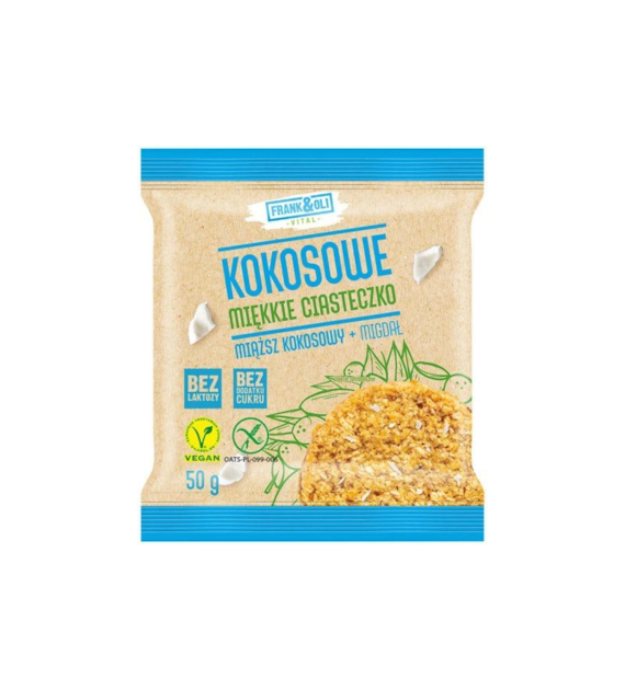 Miękkie ciasteczko kokosowe z migdałami bez cukru 50g FRANK&OLI