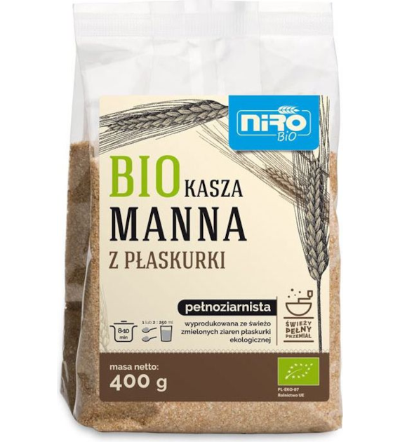 Kasza manna z płaskurki pełnoziarnista 400g NIRO BIO