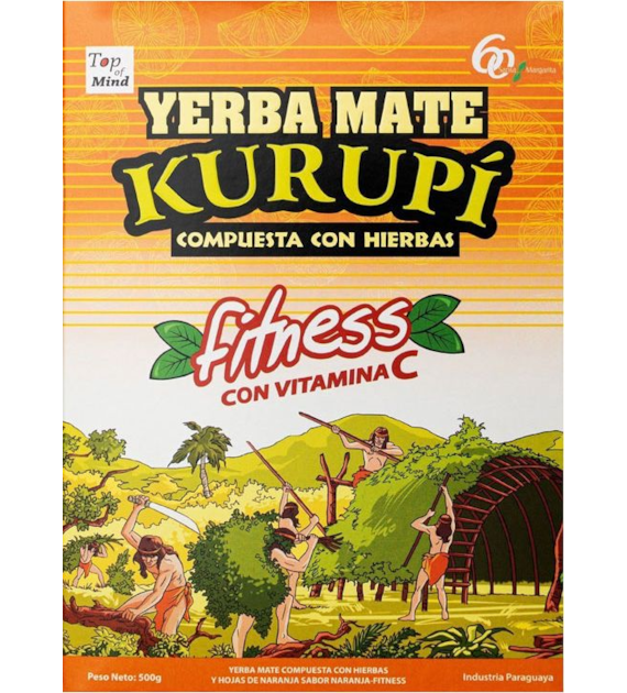 Yerba Mate Fitness pomarańczowa z witaminą C 500g KURUPÍ