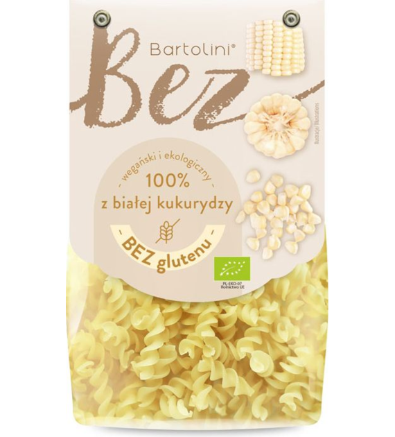 Makaron kukurydziany z białej kukurydzy świderki / fusilli bezglutenowy 250g BARTOLINI BIO