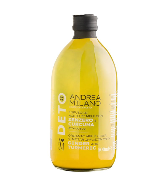 Ocet jabłkowy z imbirem i kurkumą 500ml ANDREA MILANO BIO