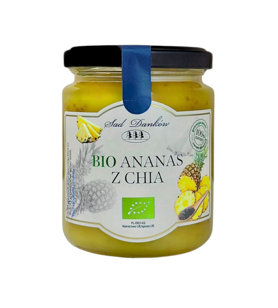 Mus z ananasa z chia bez cukru 250g SAD DANKÓW BIO