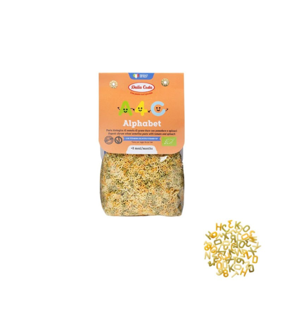 Makaron pszenny dla dzieci Alphabet trójkolorowy 200g DALLA COSTA BIO