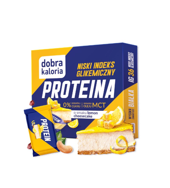 Mini batoniki proteinowe sernik cytrynowy niskie IG bez cukru 102g DOBRA KALORIA