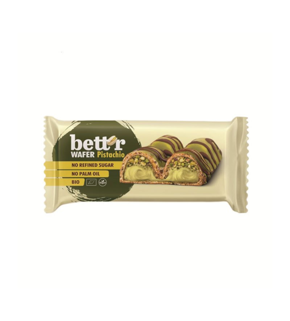Wafelek z kremem pistacjowym w polewie 34g BETTR BIO