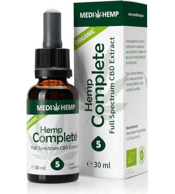 Olejek konopny 5% CBD pełne spektrum 30ml MEDIHEMP - suplement diety