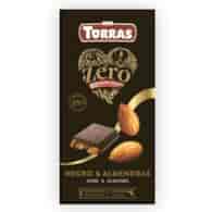Czekolada KETO gorzka 72% z migdałami bez cukru 150g TORRAS ZERO