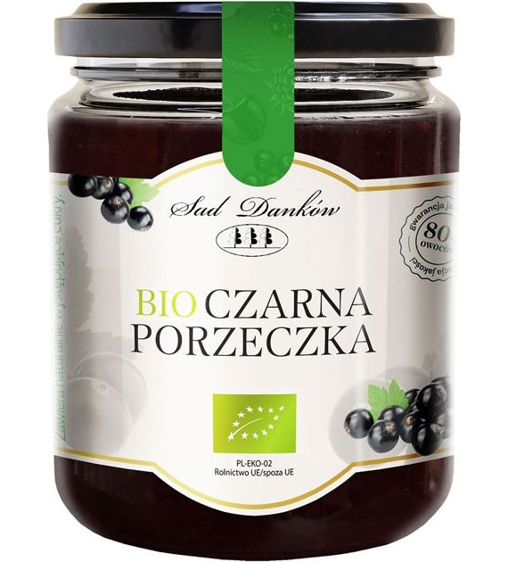Dżem z czarnej porzeczki słodzony sokiem jabłkowym 260g SAD DANKÓW BIO