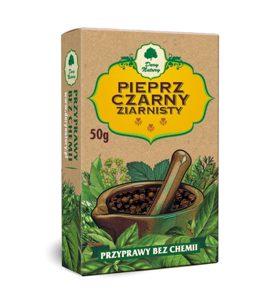 Pieprz czarny ziarnisty 50g DARY NATURY