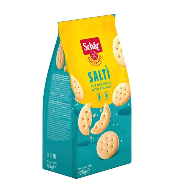 Krakersy z solą morską okrągłe bezglutenowe 175g SCHAR