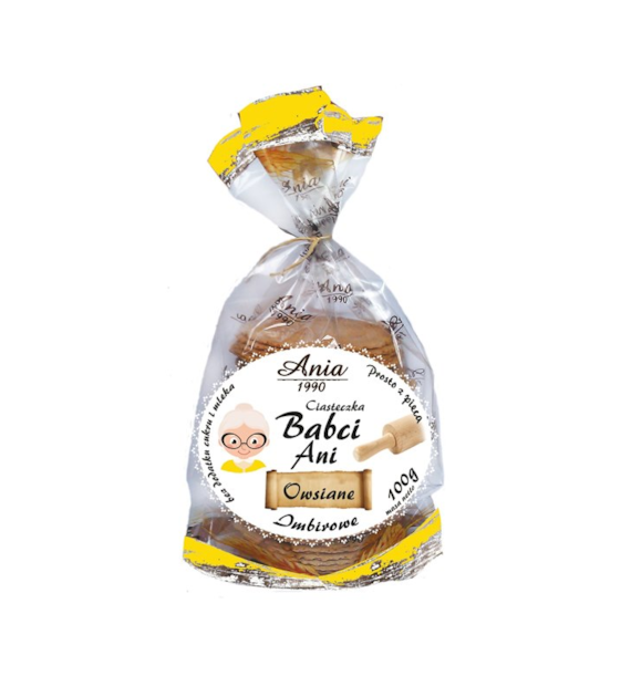 Ciasteczka owsiane Babci Ani imbirowe bez cukru 100g ANIA
