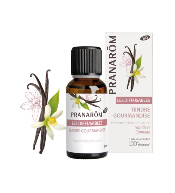Mieszanka olejków eterycznych TENDRE GOURMANDISE / Słodkie łakomstwo do dyfuzora 30ml PRANARÔM EKO
