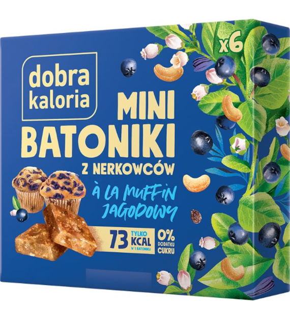 Mini batoniki z nerkowców à la muffin jagodowy bez cukru 102g DOBRA KALORIA