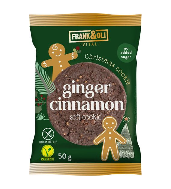Miękkie ciasteczko Christmas Imbir & Cynamon bez cukru 50g FRANK&OLI
