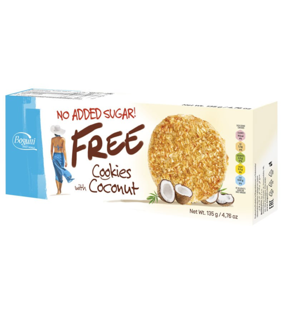 Ciastka z kokosem bez cukru 135g BOGUTTI