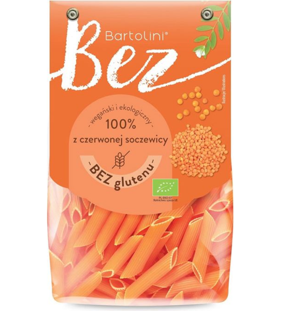 Makaron z soczewicy pióra / penne bezglutenowy 250g BARTOLINI BIO