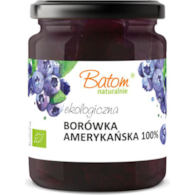 Dżem z borówki amerykańskiej 100% bez cukru 240g BATOM BIO